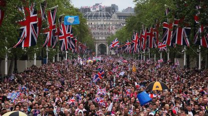 Crowds on the Mall for the Queen's Diamond Jubilee in 2012