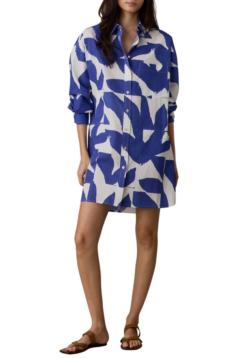 Kova Long Sleeve Cotton Poplin Shirtdress