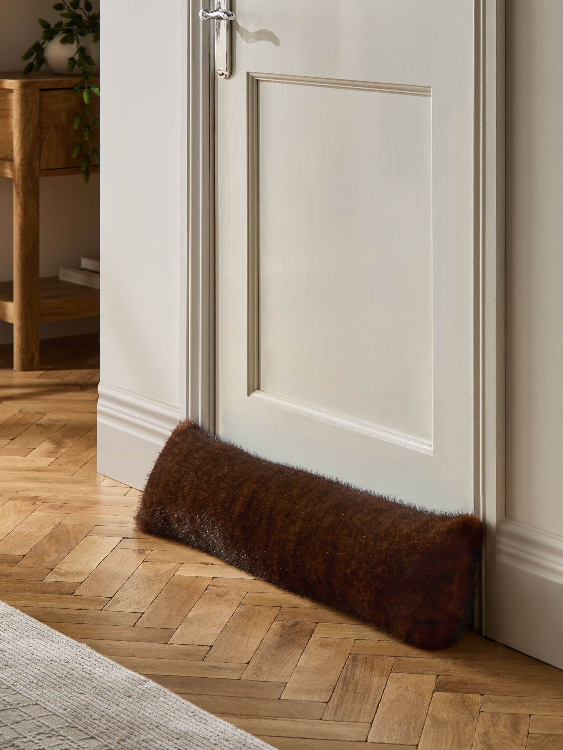 Chocolate Brown Fox Faux Fur Draught Excluder