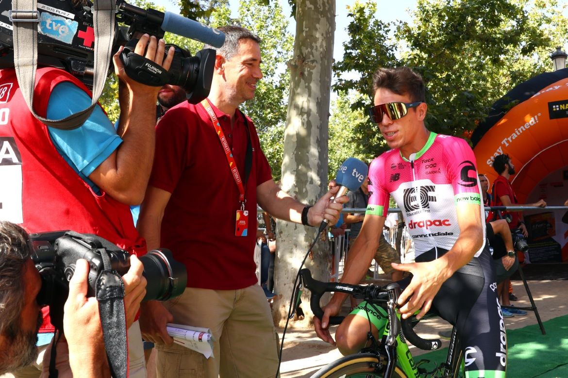Rigoberto Uran does an interview with Spanish television