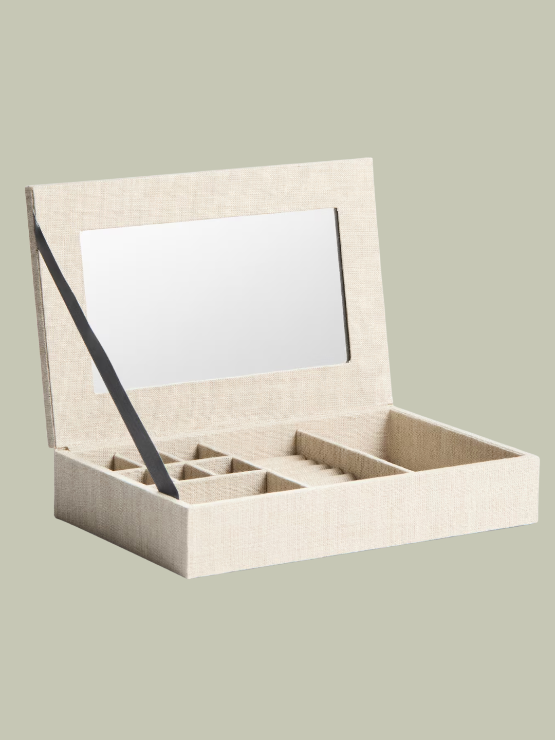 A light beige linen jewellery box from H&amp;amp;M