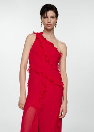 Asymmetric Ruffled Dress