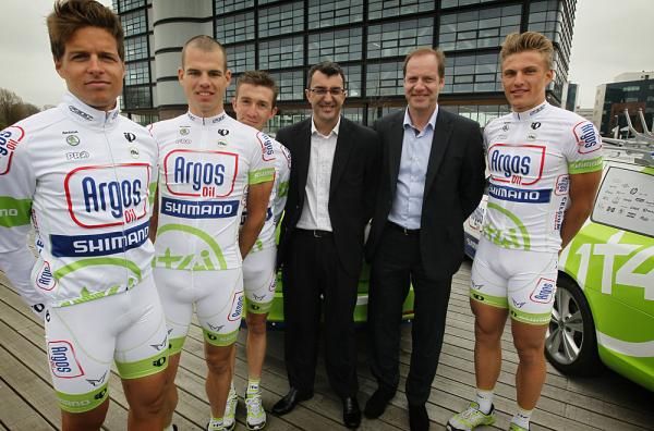 Bert De Backer, Tom Veelers, Thierry Hupond, Javier Guillen with Christian Prudhomme and Marcel Kittel