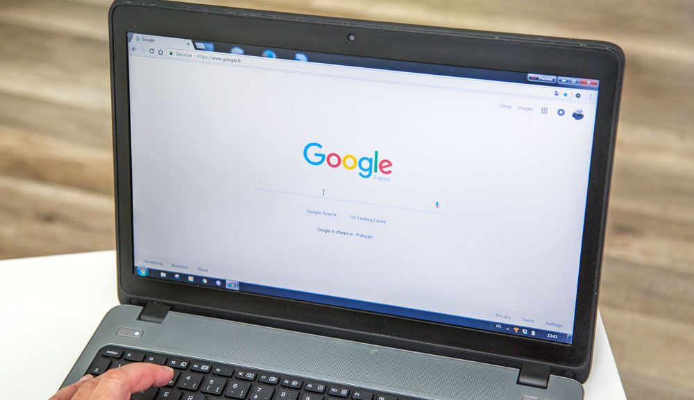 The Google Chrome browser displayed on the screen of a Windows laptop.