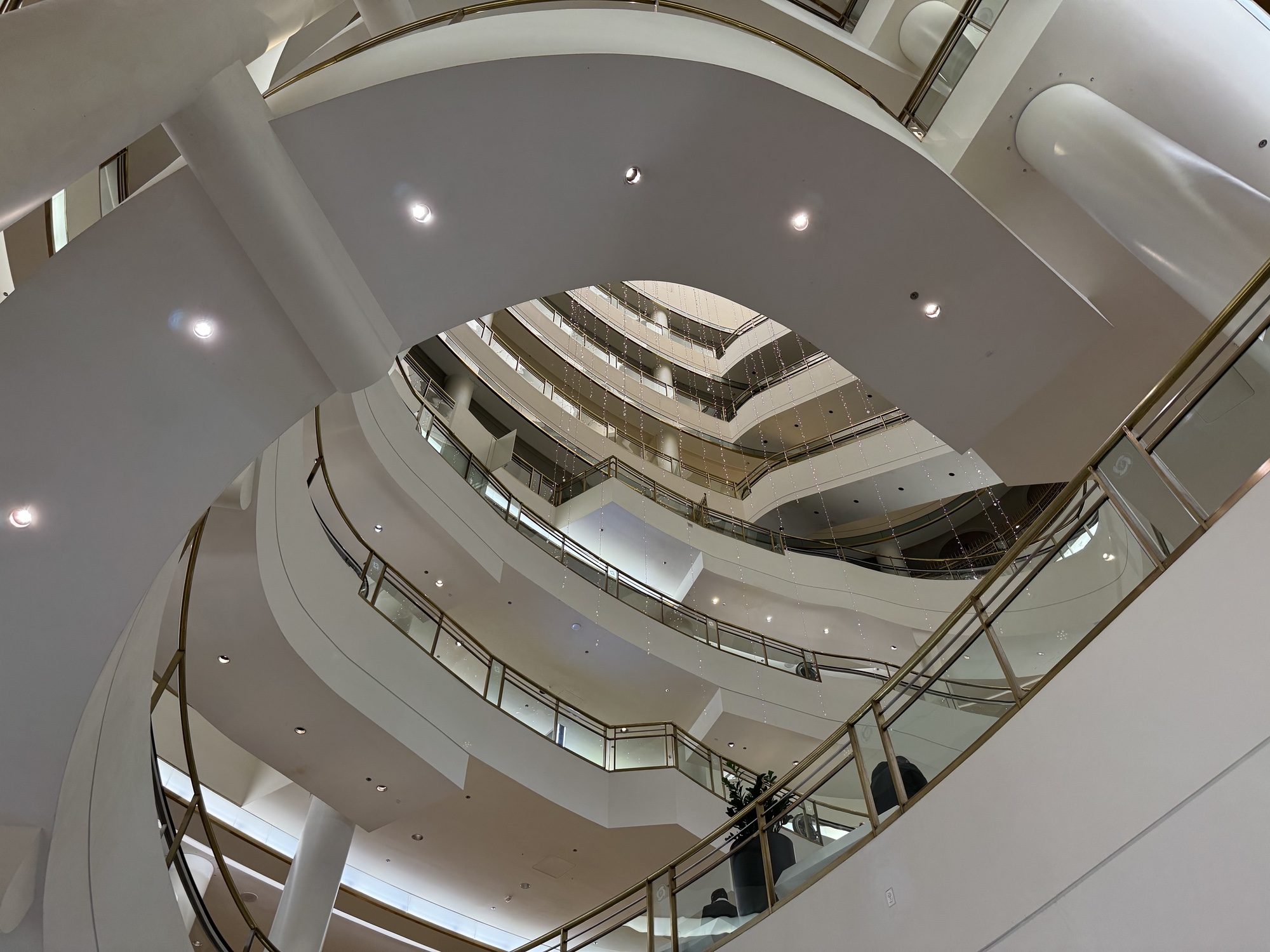 Westfield Shopping Center spiral ramp shot by iPhone 15 Pro