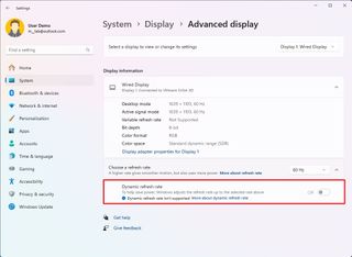 Enable Dynamic refresh rate