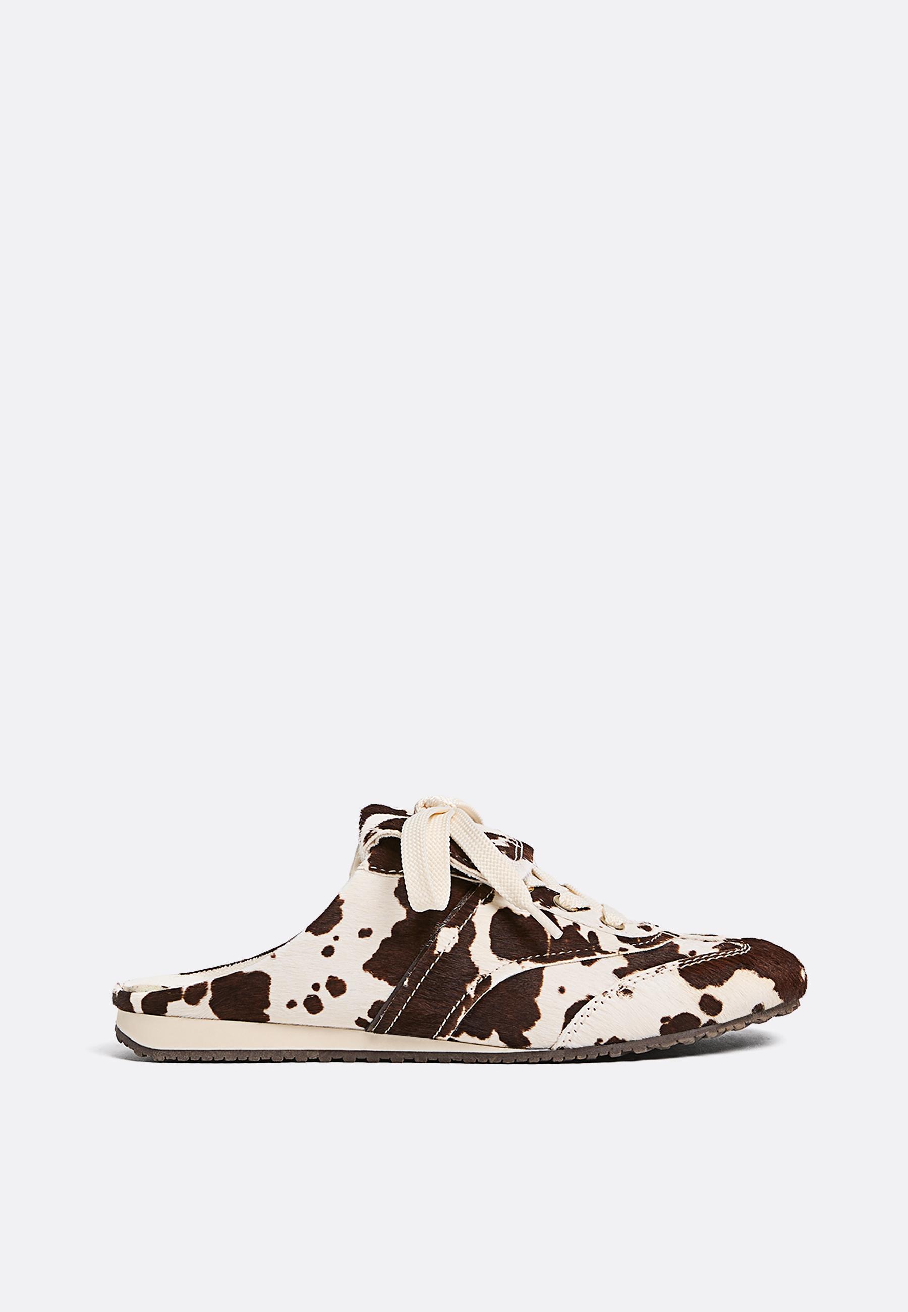 Cow Print Mule Trainers