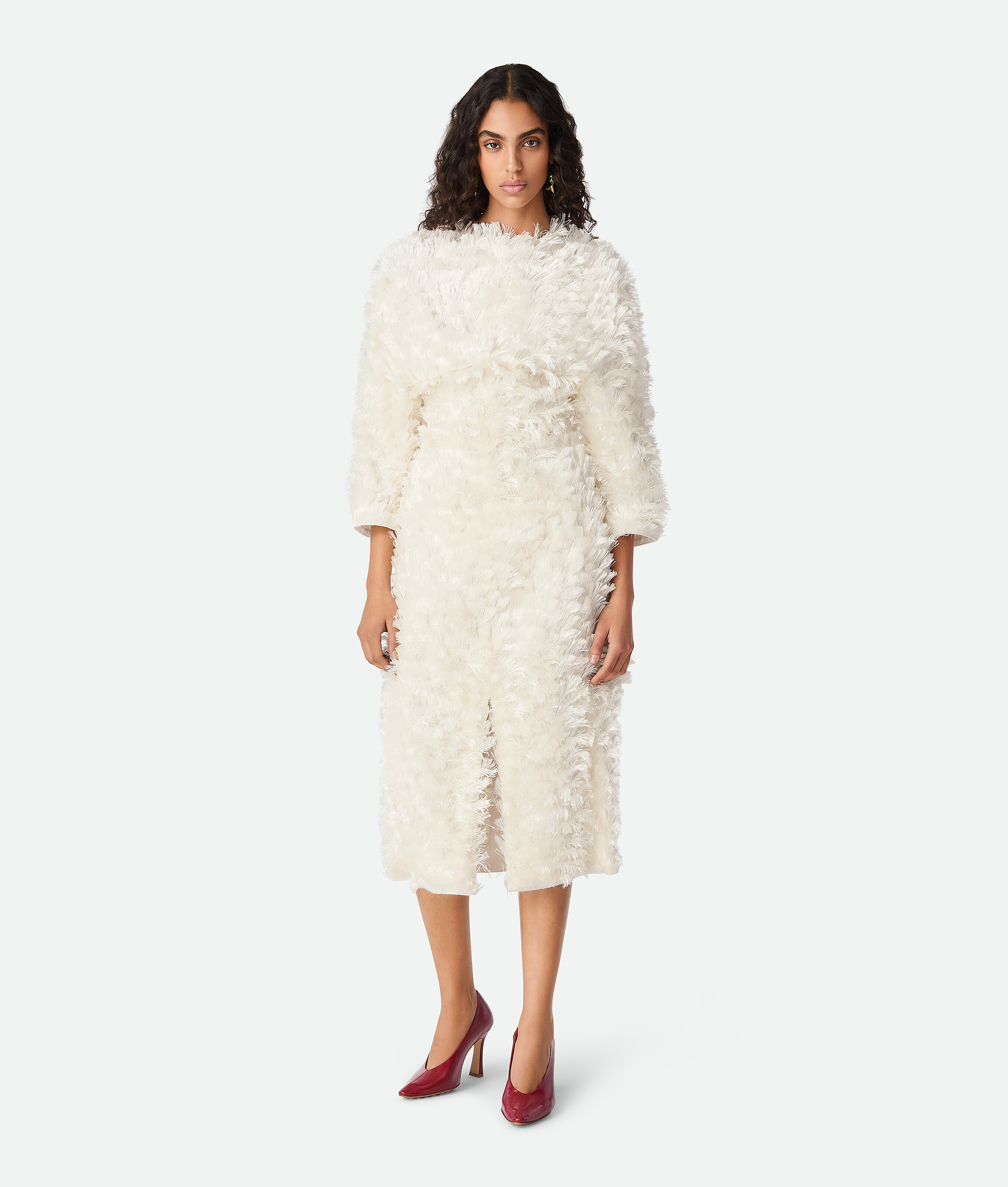 Women&#039;s Viscose Fil Coupe Dress in White
