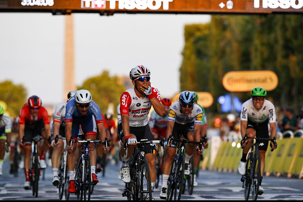 Caleb Ewan (Lotto Soudal) wins the finale stage 21 at the Tour de France on the Champs-Elysees