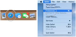 Open Safari and choose preferences