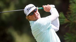 Charley Hoffman takes a shot during the Barracuda Championship at Tahoe Mountain Club