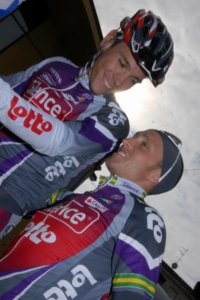 Teammates Philippe Gilbert and Matthew Lloyd (Silence-Lotto)