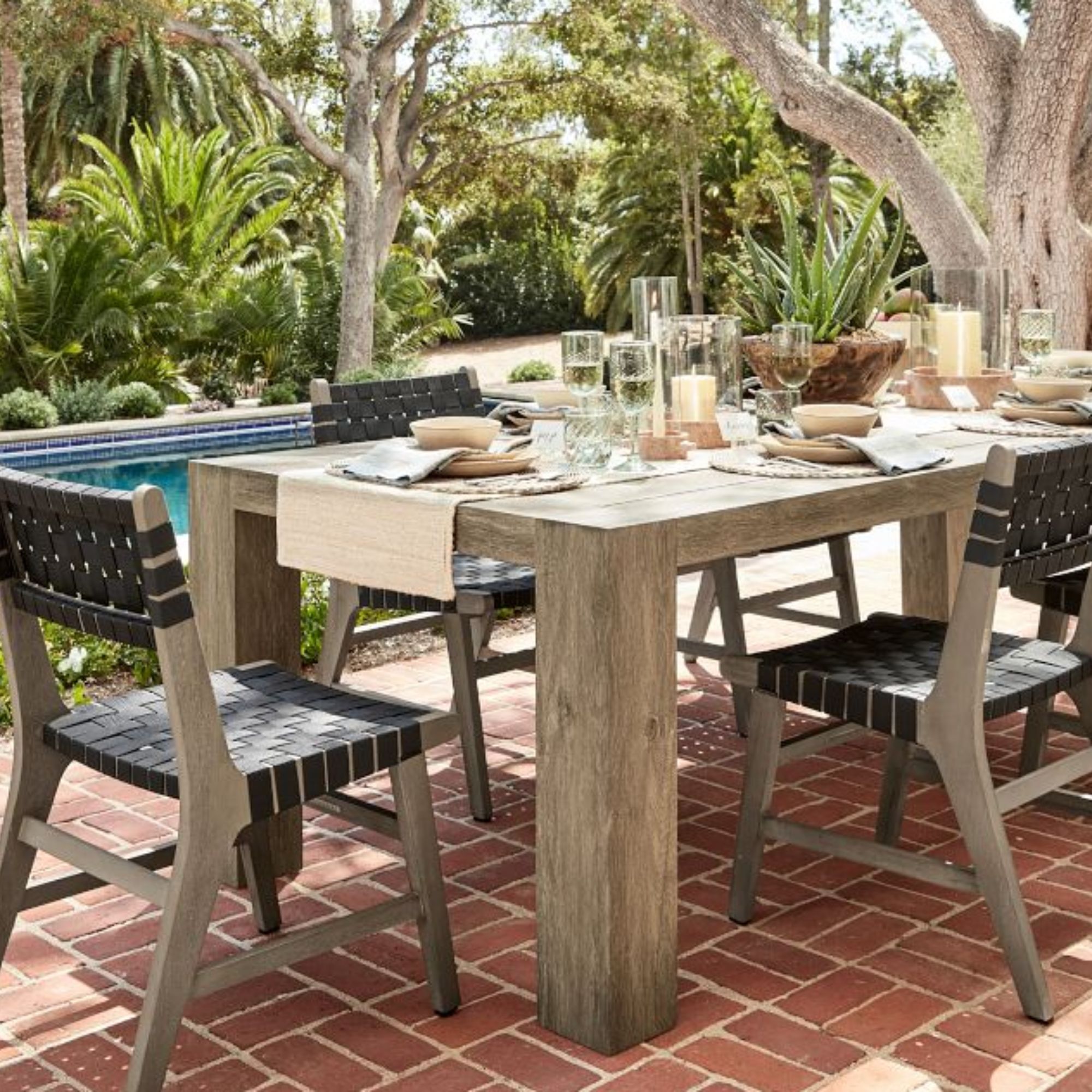 Rockport Metal Rectangular Outdoor Dining Table (76"-96")