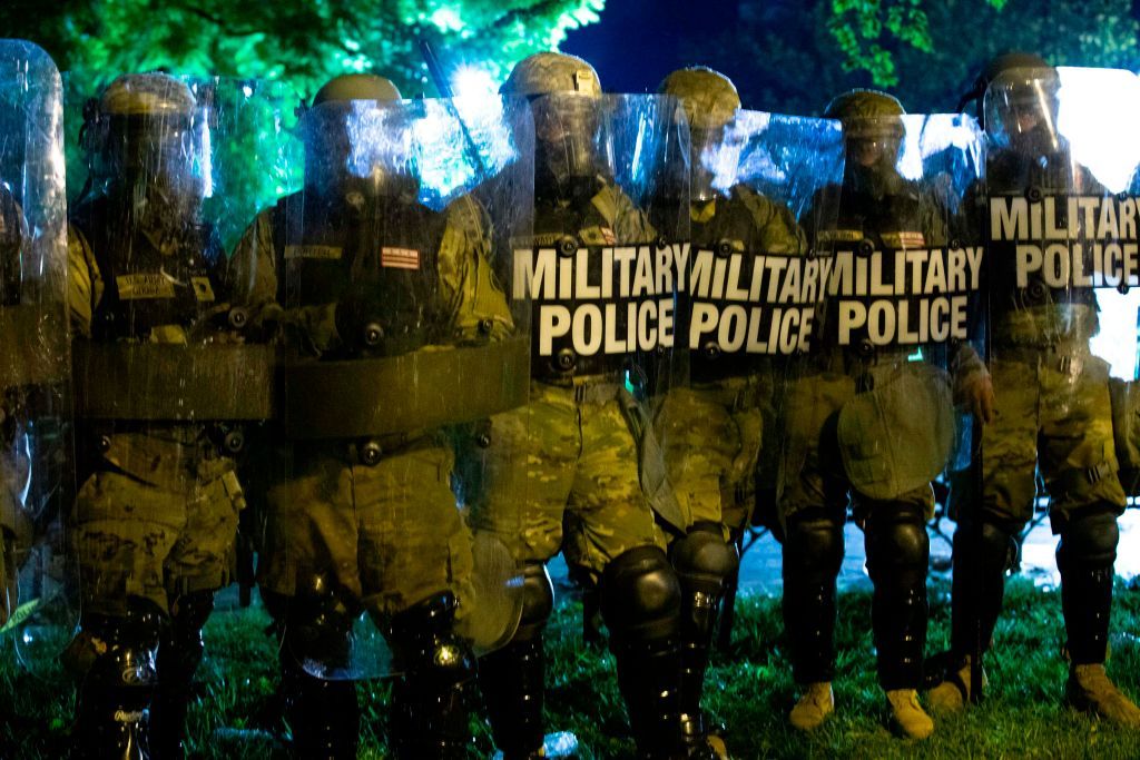 Military police guard the White House