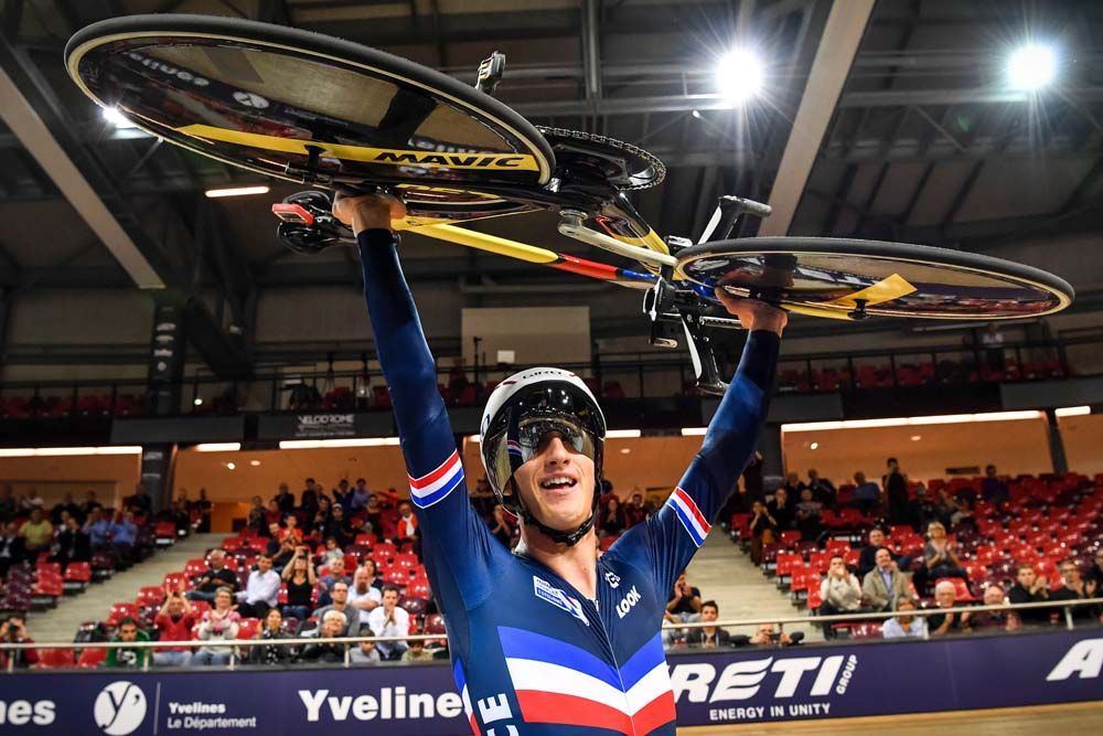 Corentin Ermenault celebrates his victory