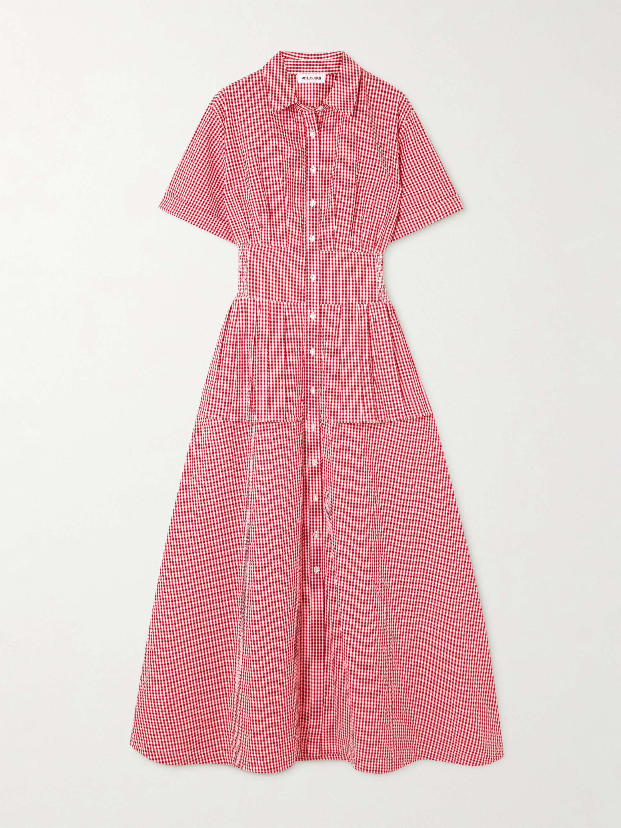 Boogie Woogie Bugle Boy Gingham Cotton-Seersucker Maxi Shirt Dress