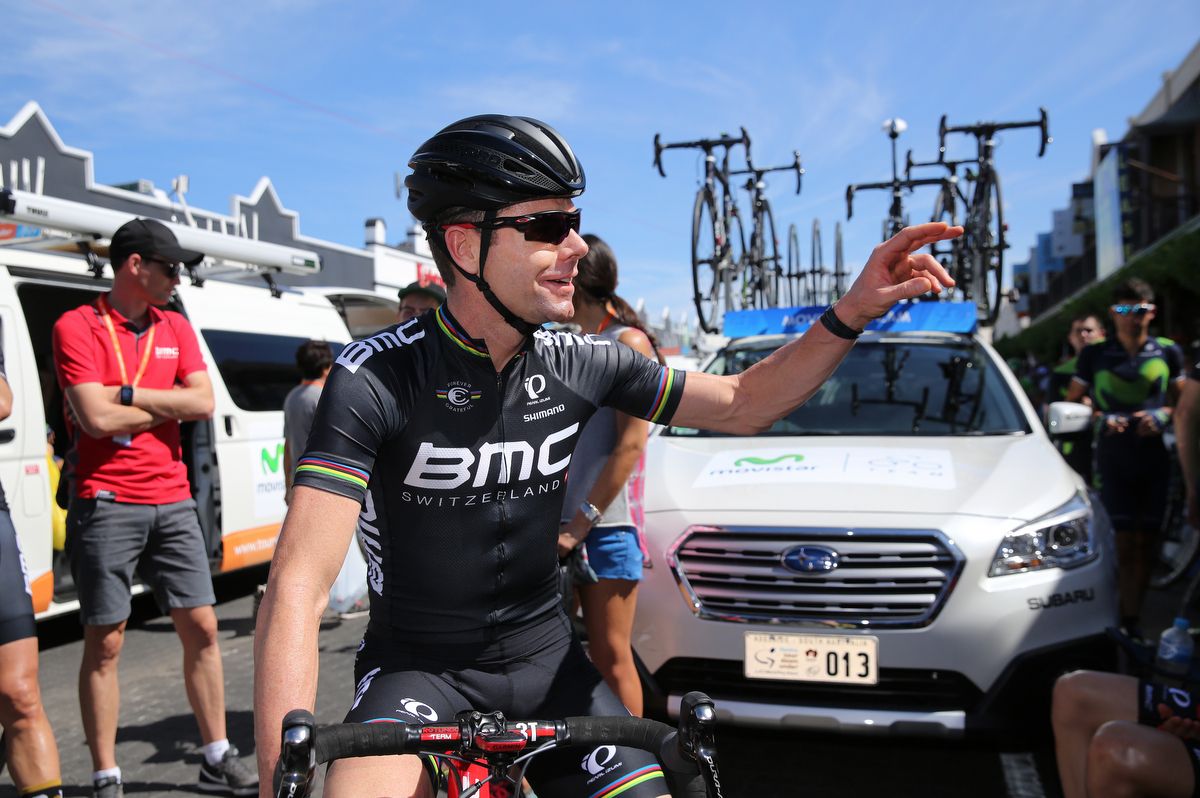 Cadel Evans joined his old BMC team for a stage start