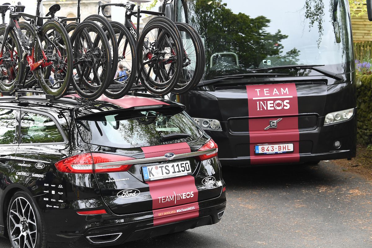 The new Ineos team car and bus