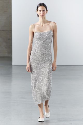 Zw Collection Sequinned Slip Dress