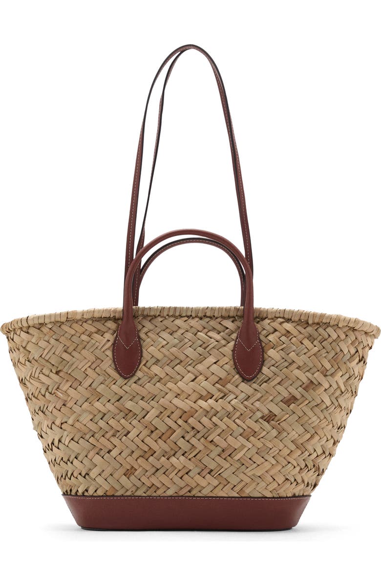 Large double handle natural fiber shoulder strap