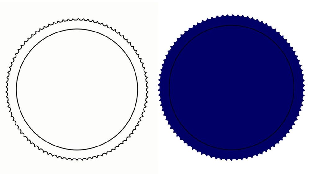 Kanye West's new logo trademark applications: two pairs of concentric circles, one is black and white, one is blue