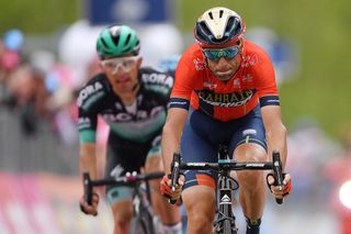 Vincenzo Nibali finishes stage 14 at the Giro
