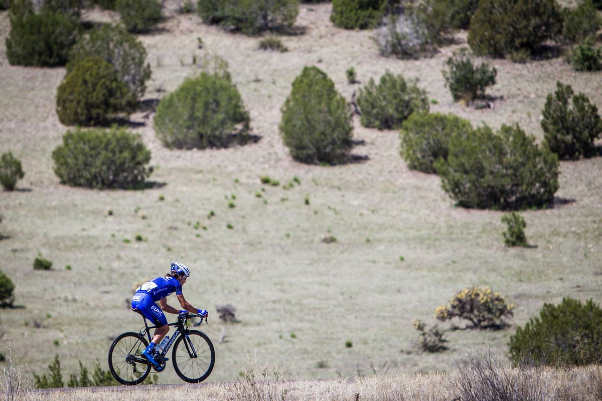 Lachlan Norris (UnitedHealthcare) spending some time off the front by himself.