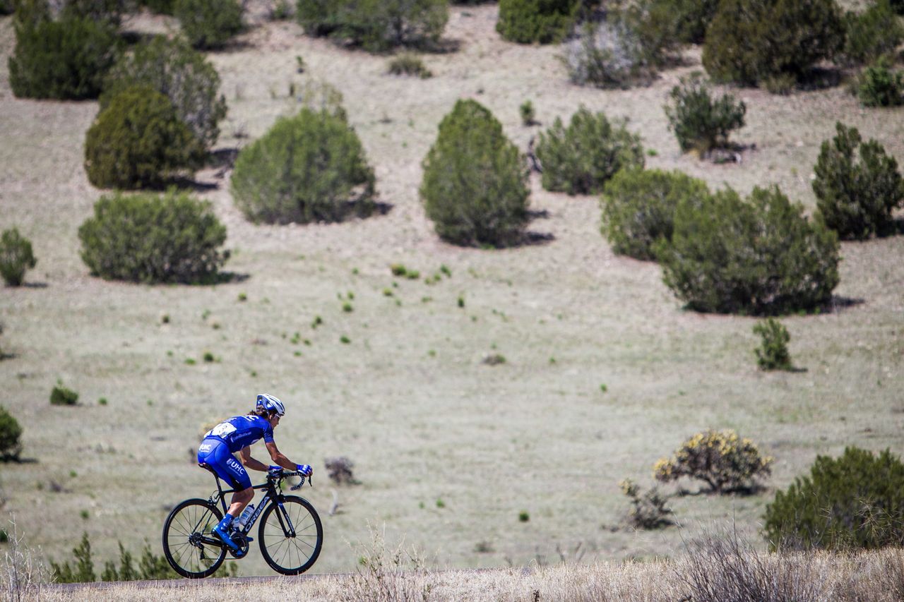 Lachlan Norris (UnitedHealthcare) spending some time off the front by himself.
