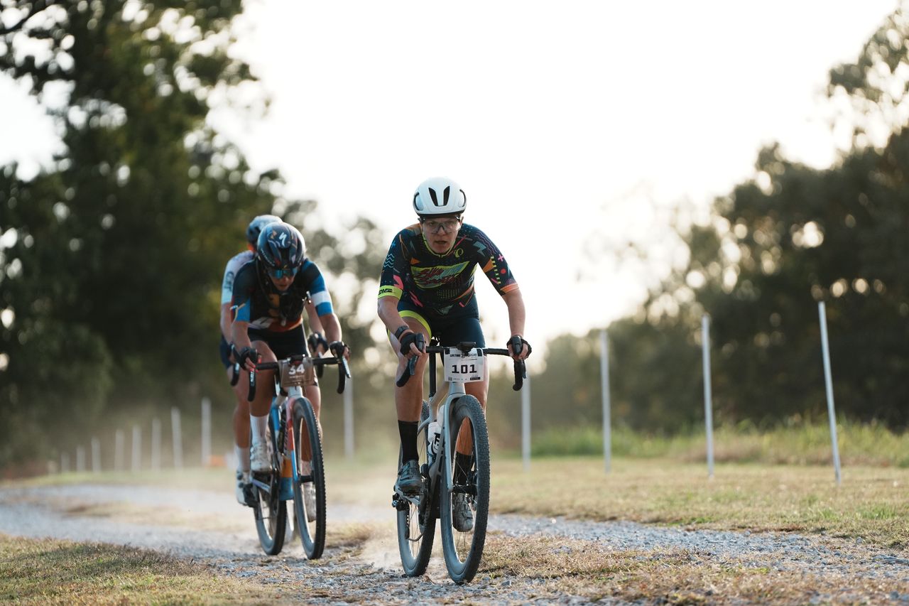 Whitney Allison (Bike Sports) on her way to fifth place at Big Sugar Gravel