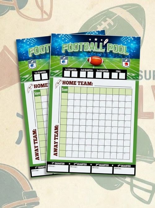 Football Pool Poster Squares Board