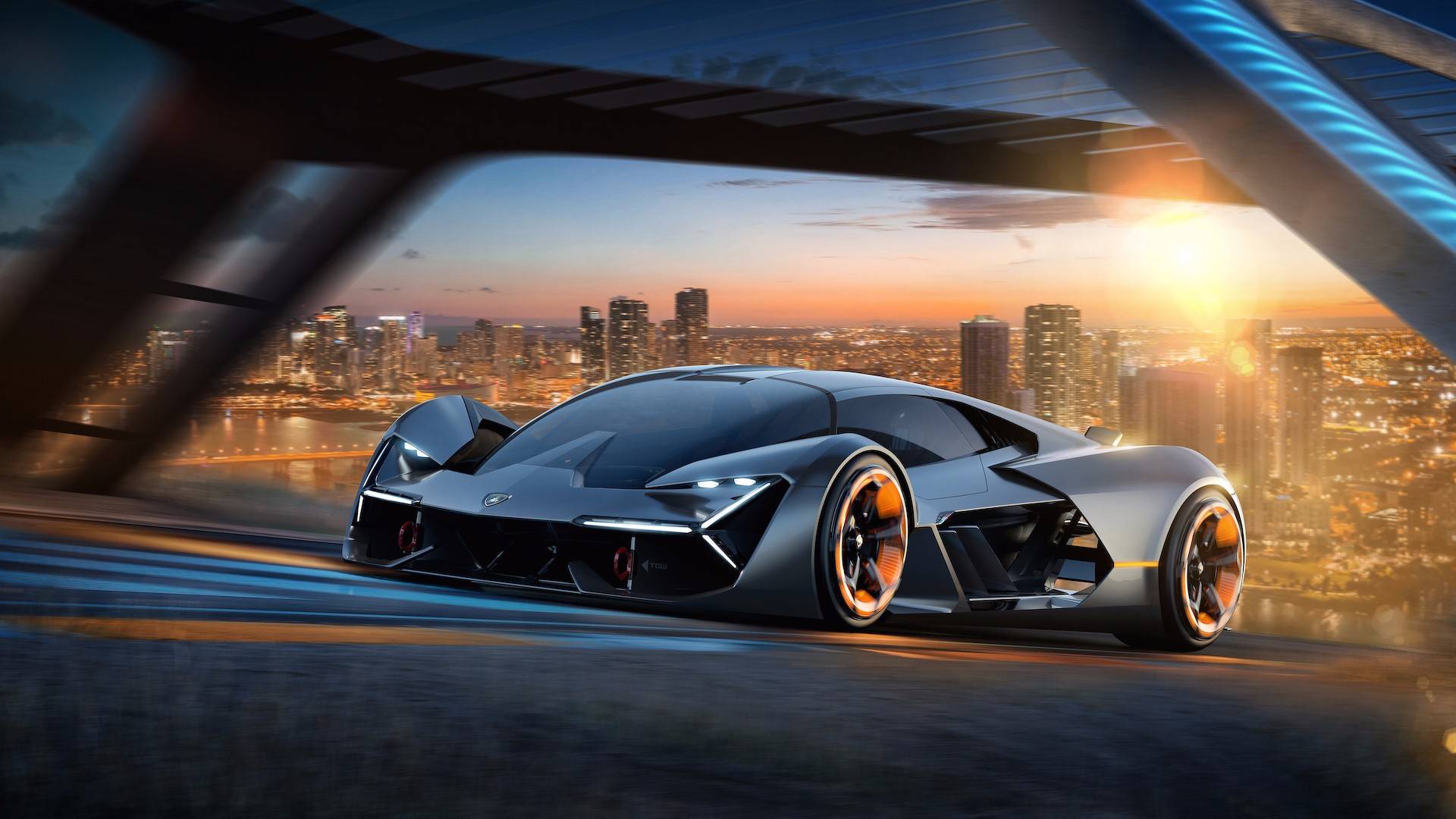 Electric Lamborghini Terzo Millennio Supercar Ultra HD Desktop