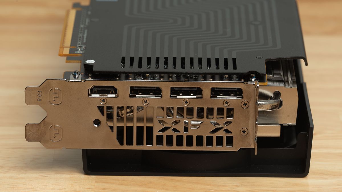 View of the XFX Swift Radeon RX 9070 GRE