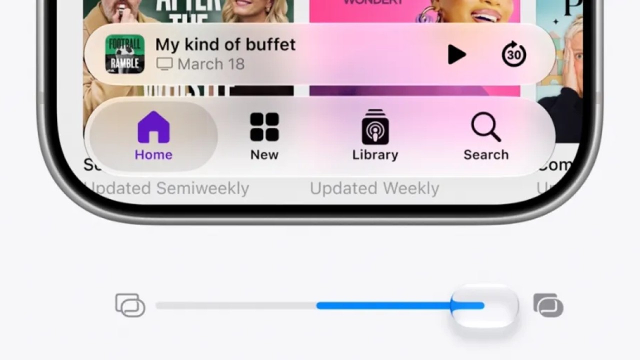 Liquid Glass slider demonstration from WWDC