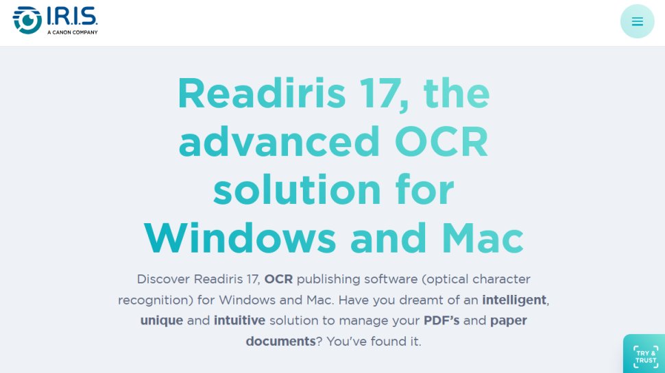 Readiris website screenshot (October 2025).