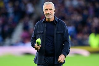 ITV Euro 2024 Graeme Souness TV Pundit working for Channel 4 before the 150th Anniversary Heritage Match between Scotland and England at Hampden Park on September 12, 2023 in Glasgow Scotland. (Photo by Greig Cowie/Sportsphoto/Allstar via Getty Images)