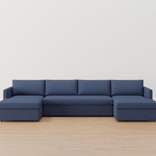 Union Double Chaise Sectional (145") in Navy