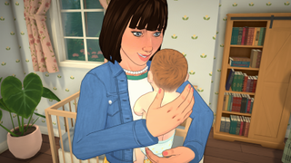 Paralives - A mother holding a baby and smiling