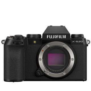 Fujifilm X-S20 camera on a white background