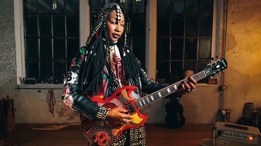 Fatoumata Diawara with her signature Epiphone SG