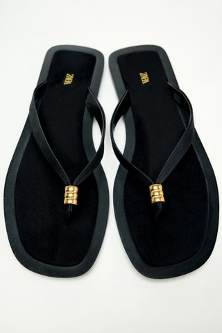 Embellished Flat Slider Sandals