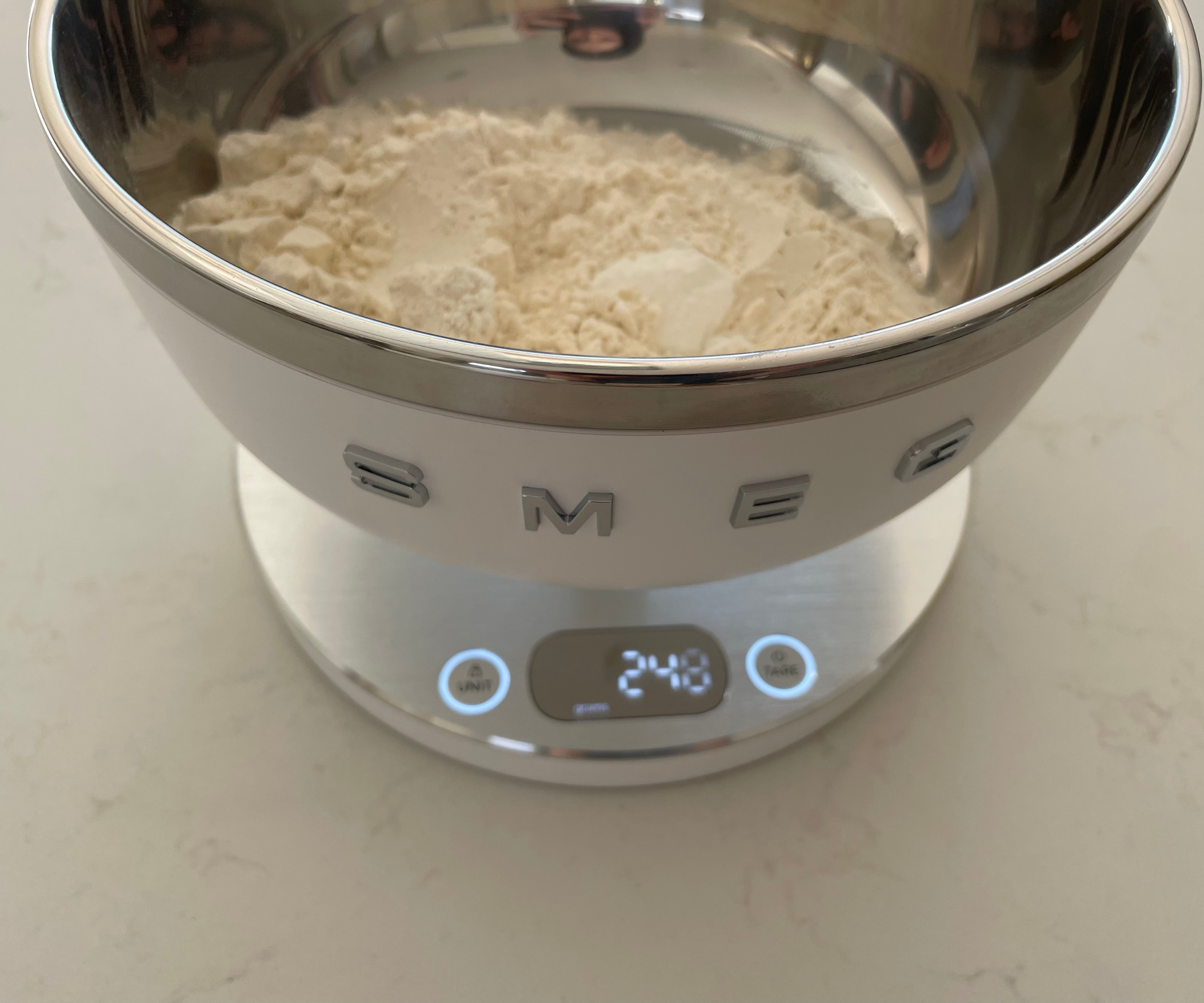 SMEG weighing scales in the test kitchen