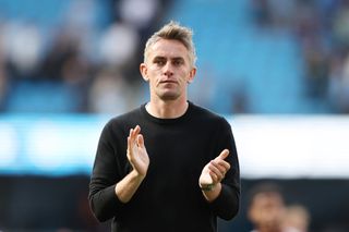 Ipswich squad for 2024/25 MANCHESTER, ENGLAND - AUGUST 24: Kieran McKenna, Manager of Ipswich Town, acknowledges the fans following the Premier League match between Manchester City FC and Ipswich Town FC at Etihad Stadium on August 24, 2024 in Manchester, England. (Photo by Matt McNulty/Getty Images)