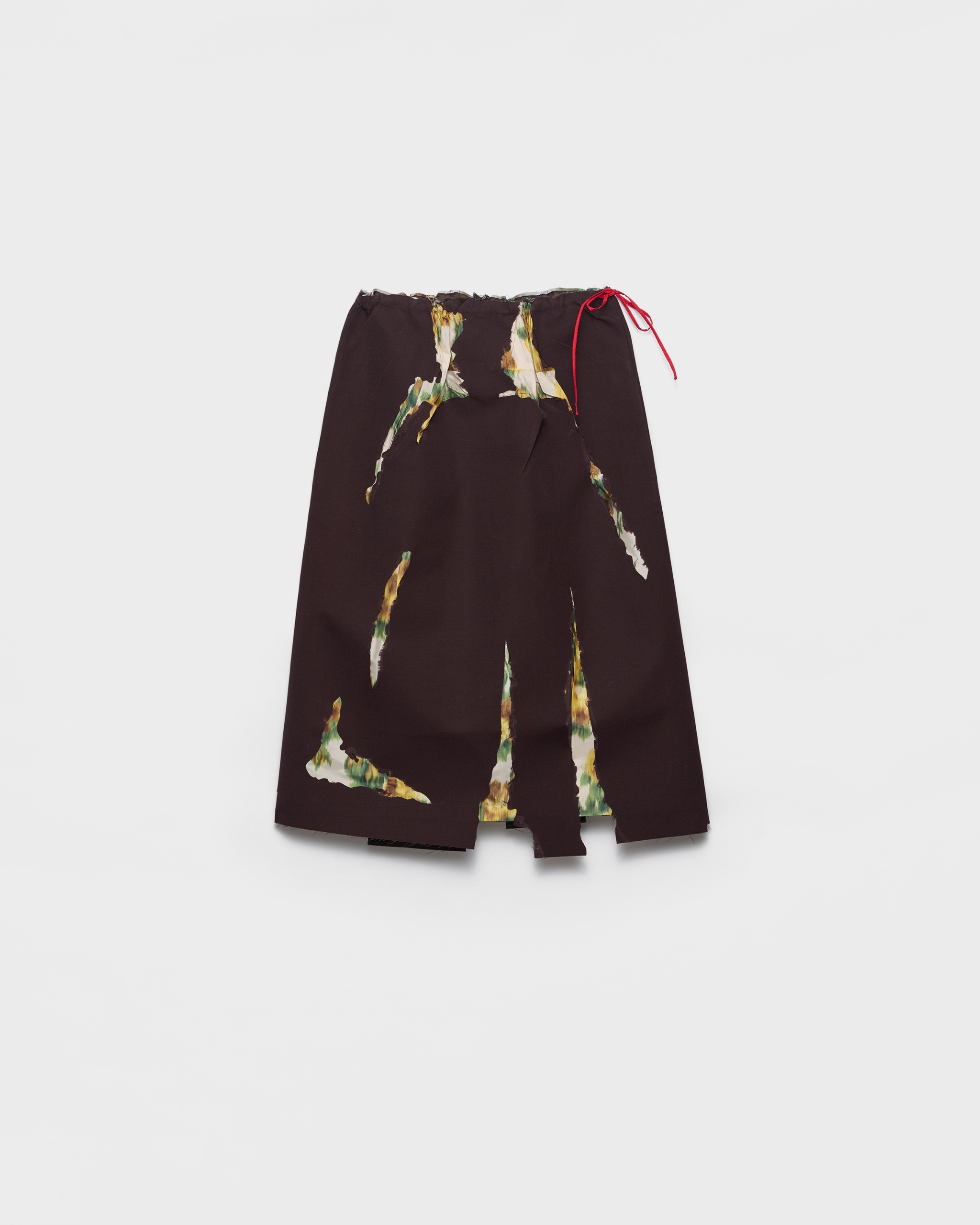 Bonded Gabardine Skirt With Devor&amp;eacute; Effect - Ebony