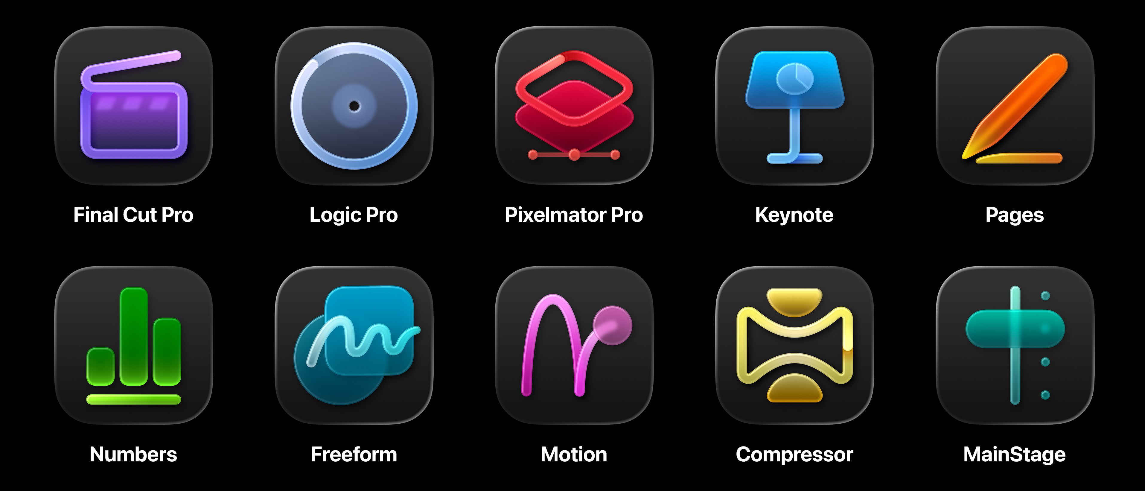 Apple Creator Studio 10 icons