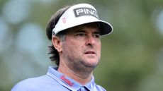 Bubba Watson looks on during The Masters in 2025