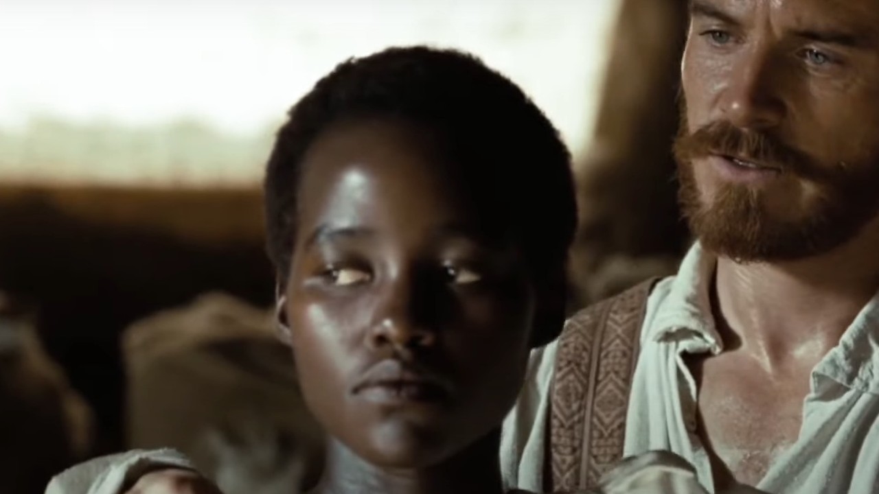 Lupita Nyong'o being discussed openly by Michael Fassbender in 12 Years a Slave