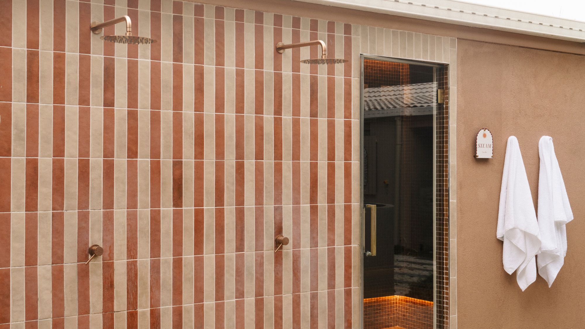 An outdoor shower