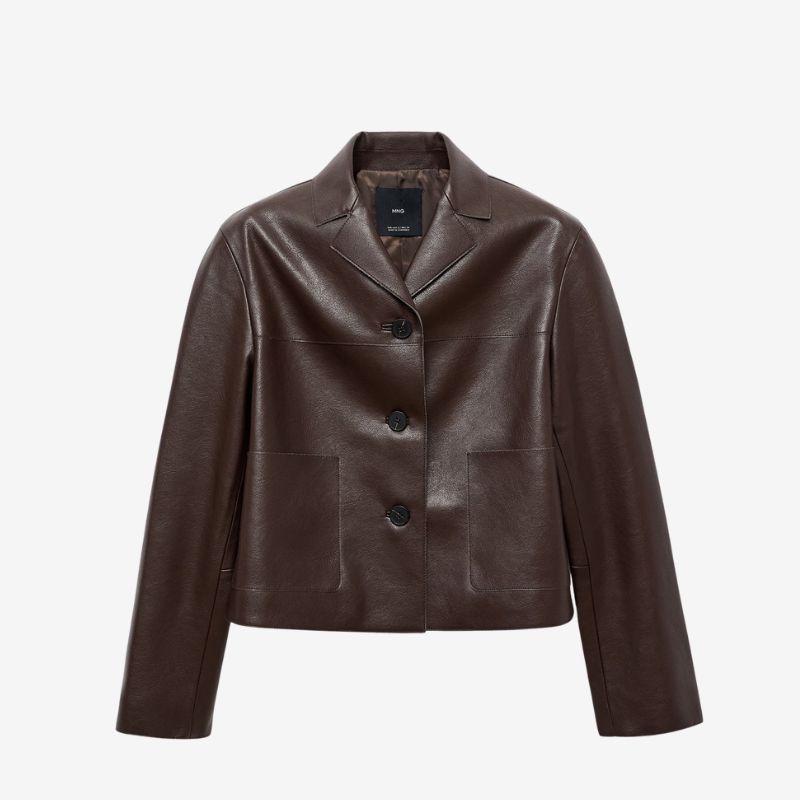 Image brown leather jacket 
