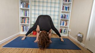 Yoga for low mood: Wide legged forward bend