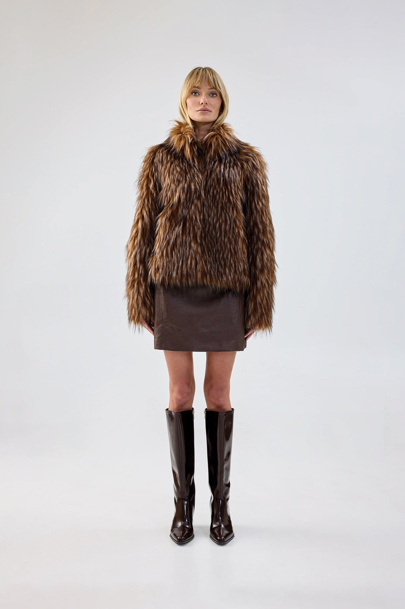 Fur Delish Jacket - Brown Raccoon / Xs